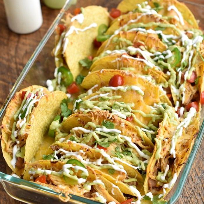 Crock Pot Chicken Baked Tacos