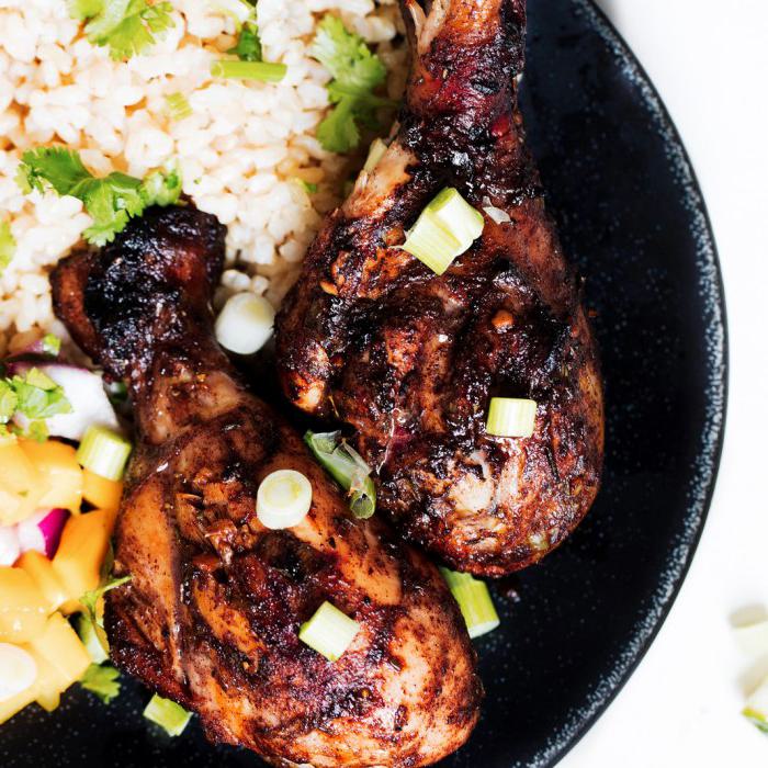 Jerk chicken with rice & peas