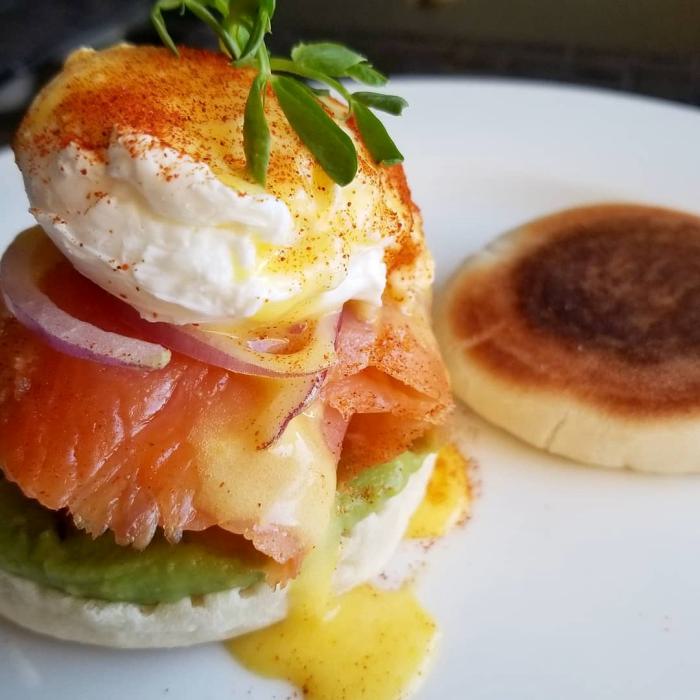 Salmon Eggs Eggs Benedict