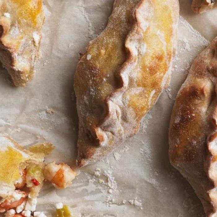 Spring onion and prawn empanadas