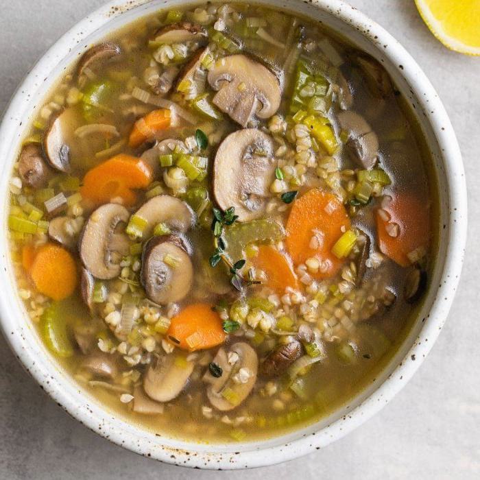 Mushroom soup with buckwheat